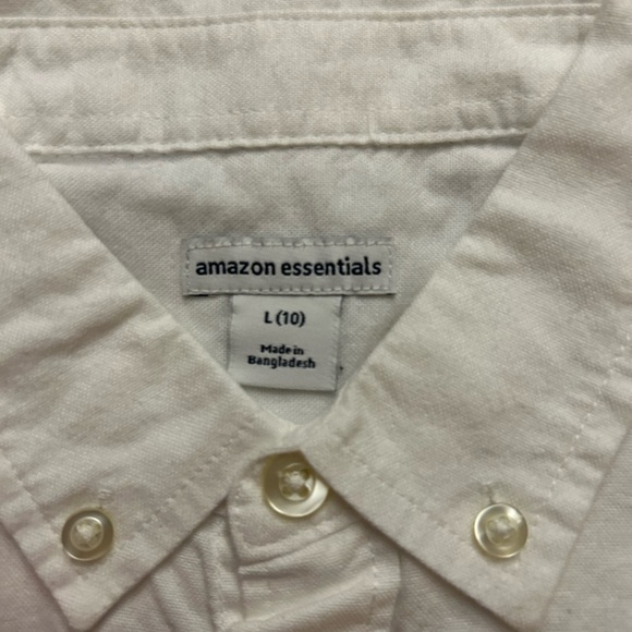 NWT Amazon Essentials Long-Sleeve Button-Down 100% Cotton boys size Large 10 - Picture 5 of 11